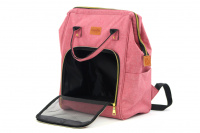 Univerzální batoh a taška na psa CAMON s nosností 5 kg. Zpevněné dno, bezpečnostní poutko s karabinou, ideální pro malé psy i kočky. Barva růžová. (9)